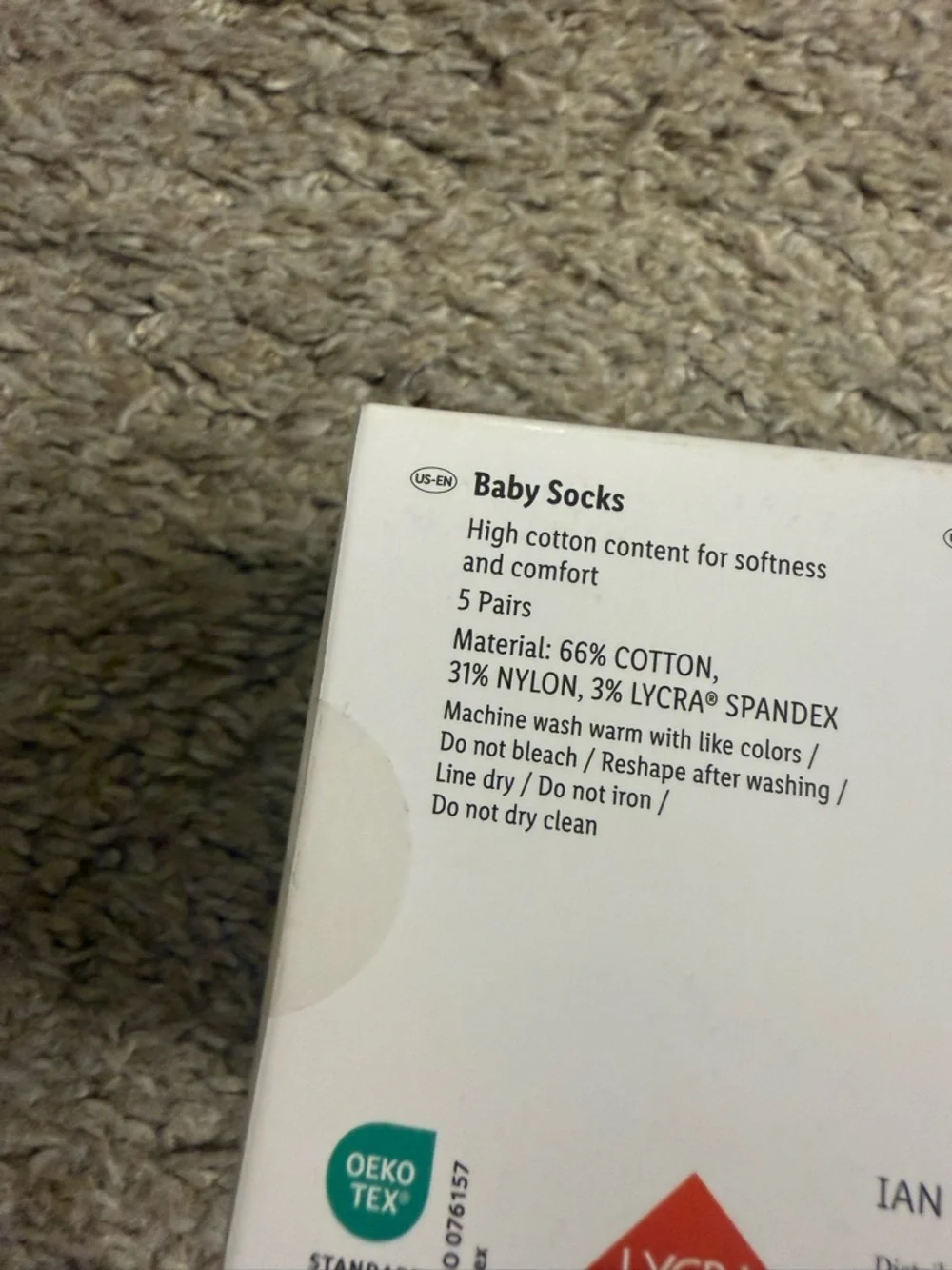 Lupilu Light & Dark Blue Baby Socks, 5 Pack - size 3-12 months